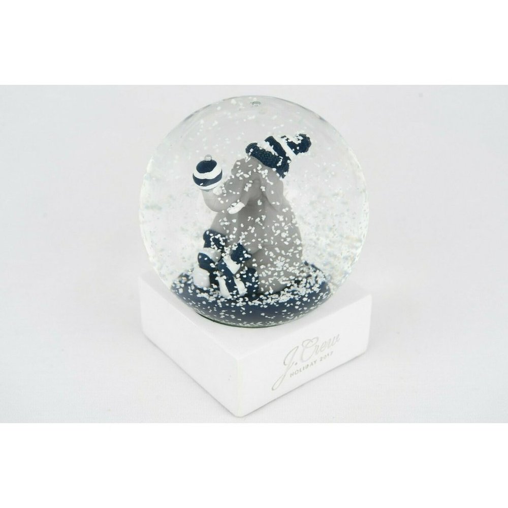 J Crew Snow Globe Christmas Holiday New Year Collector's 2017 Elephant Navy - Picture 1 of 5